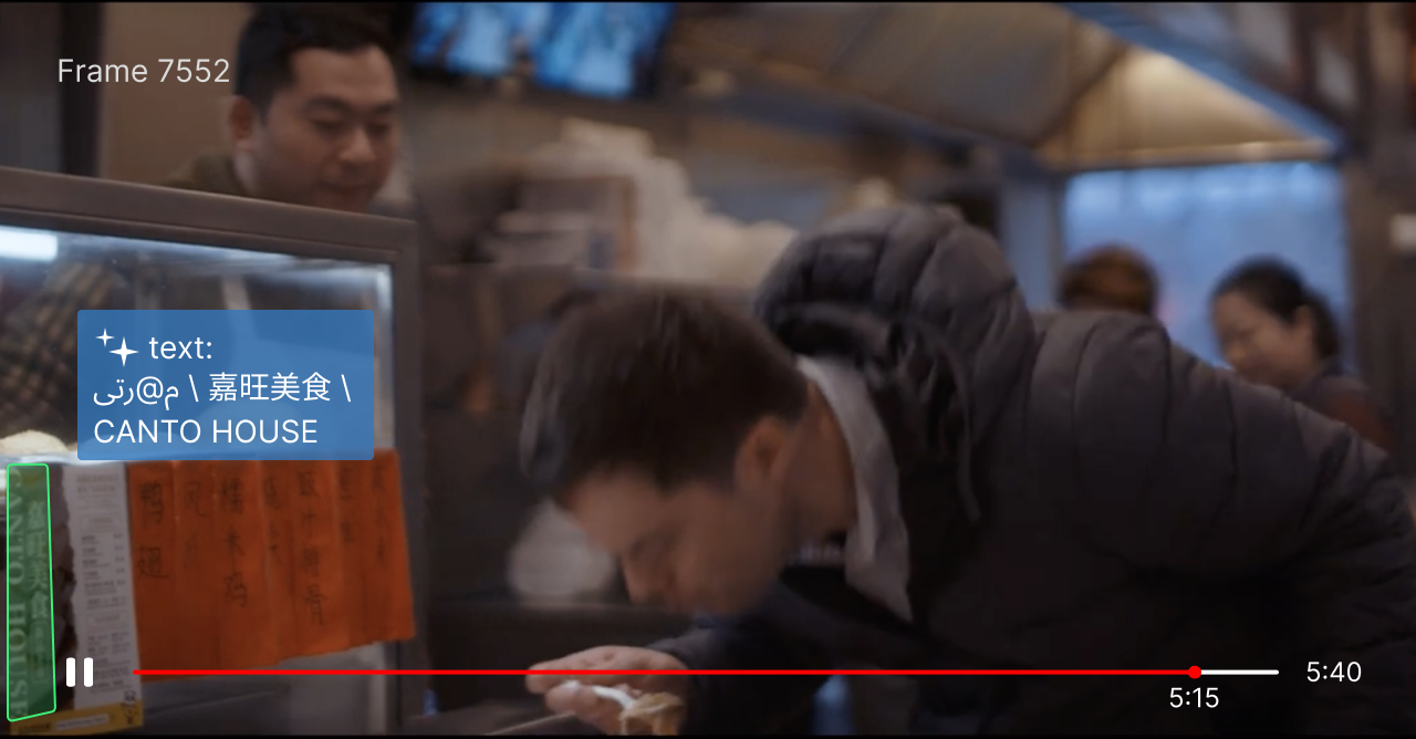 Gather textual information within the frame