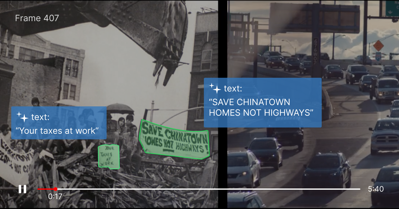 Gather textual information within the frame